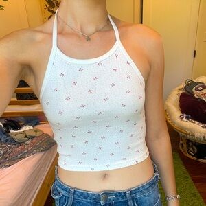 brandy melville halter high neck tie top